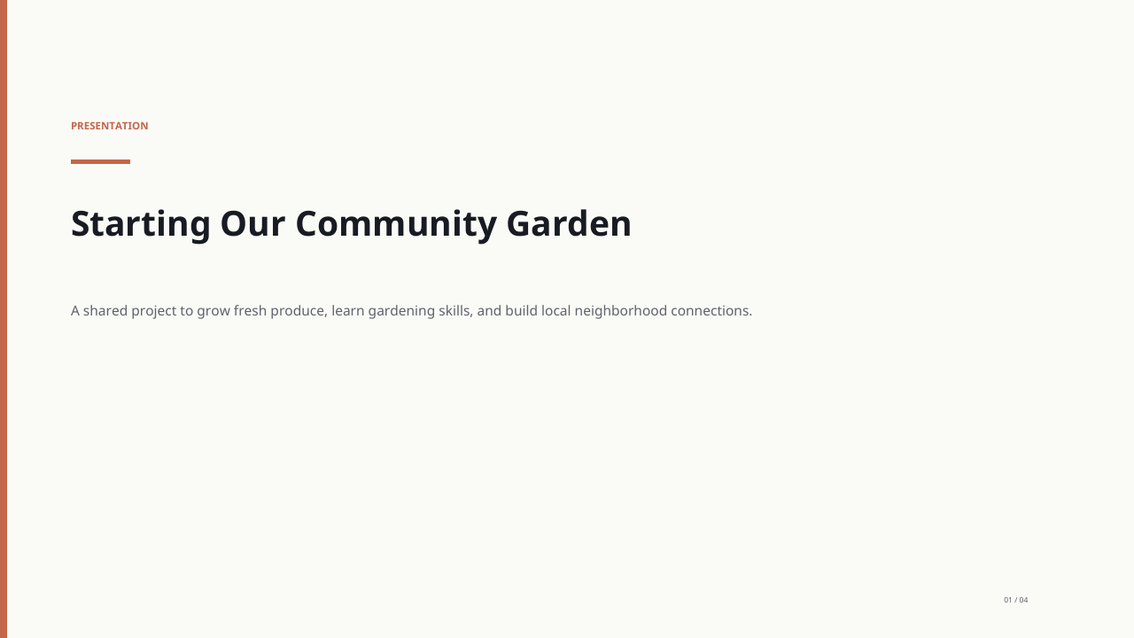 Slide 1: Starting Our Community Garden